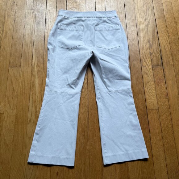 Spanx Size S White Stretchy Cotton Blend Pull On Flare Leg Ankle Pants - Picture 13 of 15